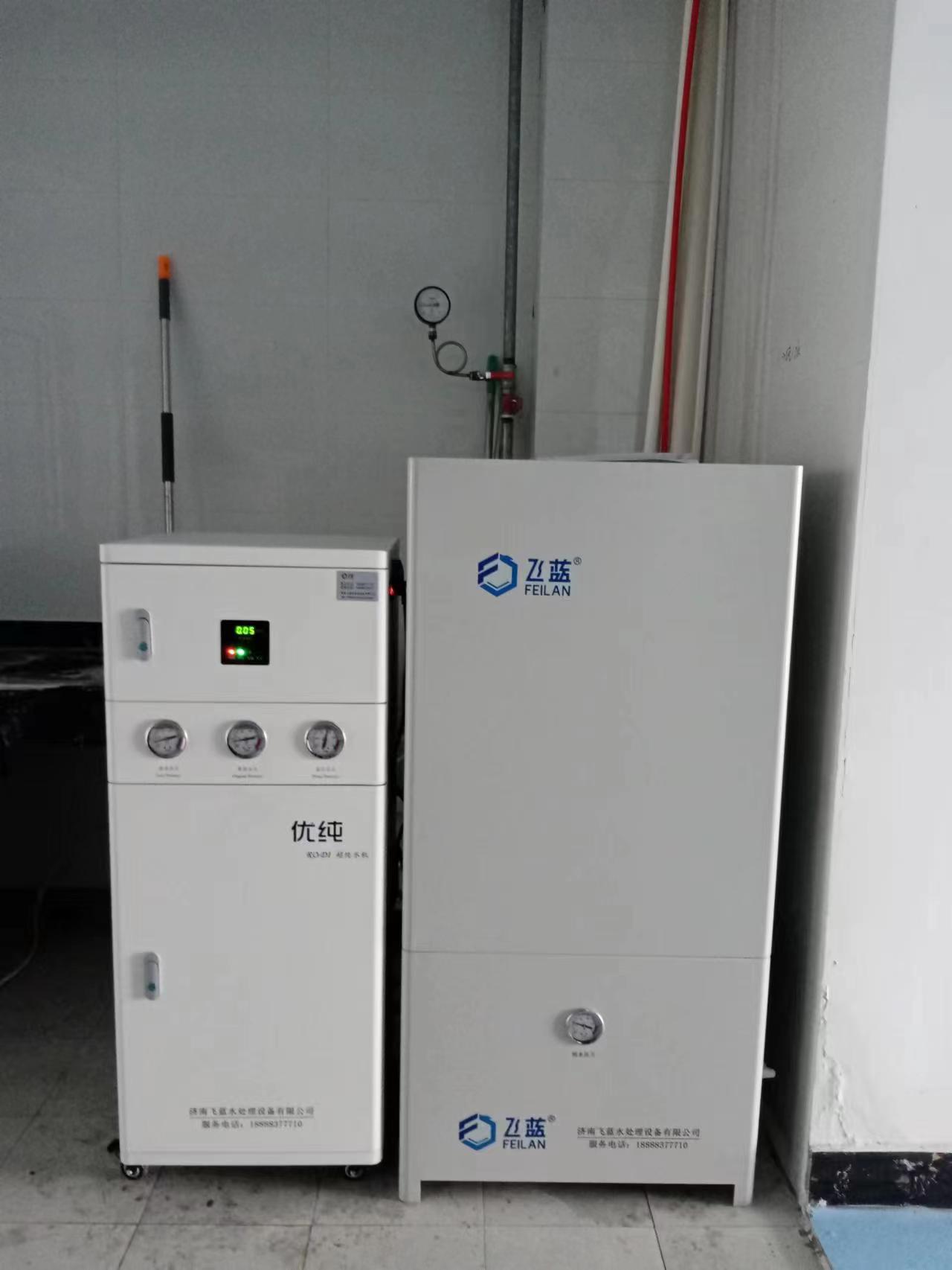 检验检测中心150L纯水机加装200L水箱安装完成